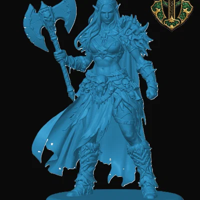 Mô hình Drow Barbarian cho game RPG