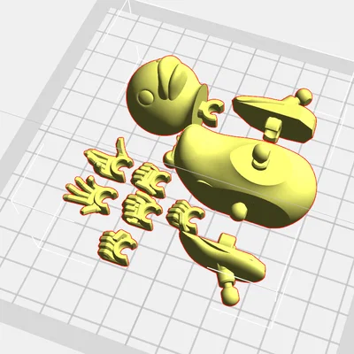Mô hình chú vịt cử động linh hoạt Ducky 13 in 3D thú vị