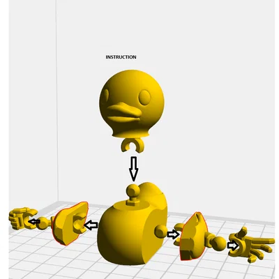 Mô hình chú vịt cử động linh hoạt Ducky 13 in 3D thú vị