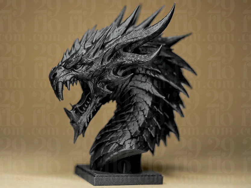 Tượng bán thân đầu rồng gầm thét #261 (Resin Bust) - Image 2