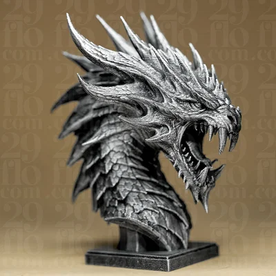 Tượng bán thân đầu rồng gầm thét #261 (Resin Bust)