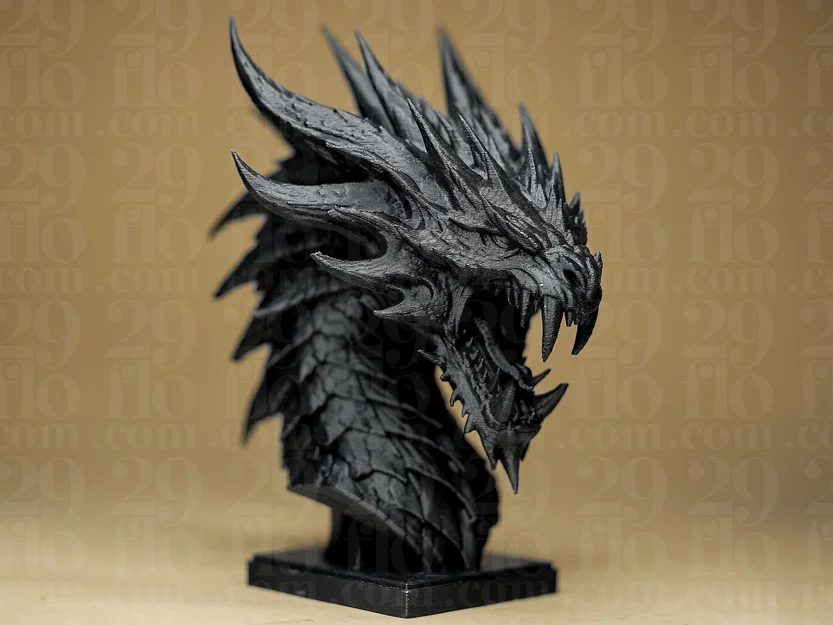Tượng bán thân đầu rồng gầm thét #261 (Resin Bust) - Image 4