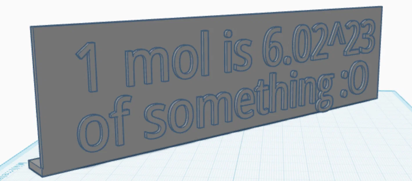 Bảng hiệu trang trí kỷ niệm ngày Mol (Mole Day Plaque) 3D - Image 1