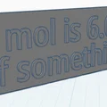 Bảng hiệu trang trí kỷ niệm ngày Mol (Mole Day Plaque) 3D - Thumbnail 1