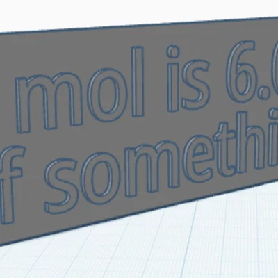 Bảng hiệu trang trí kỷ niệm ngày Mol (Mole Day Plaque) 3D