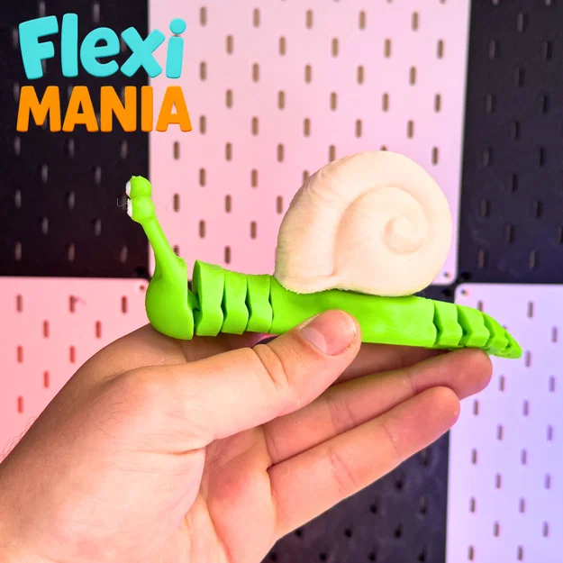 Ốc sên khớp nối Flexi Snail – In-liền (Print-in-Place) – Không cần support - Image 3