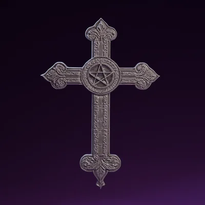 Mô hình thánh giá Gothic (Gothic Cross) 3D tinh xảo để in ấn