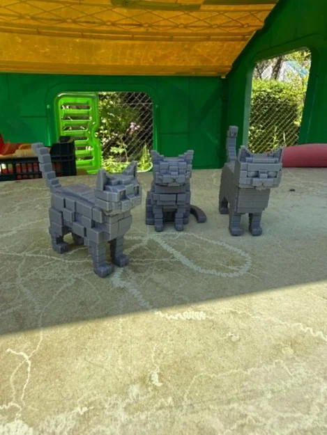 Bộ 3 mô hình mèo Pixel, phong cách Low Poly - Image 5