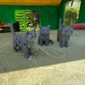 Bộ 3 mô hình mèo Pixel, phong cách Low Poly - Thumbnail 5
