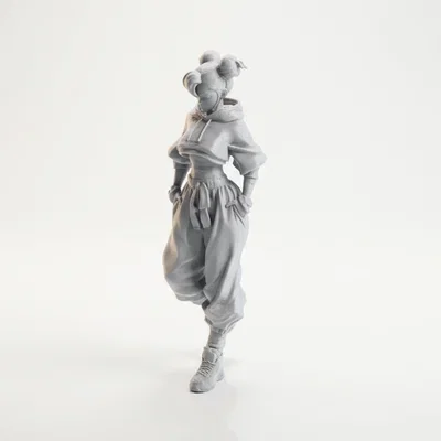 Mô hình Chun Li phong cách đường phố - File 3D in ấn