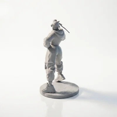 Mô hình 3D Street Fighter Chun Li ở tư thế chiến đấu