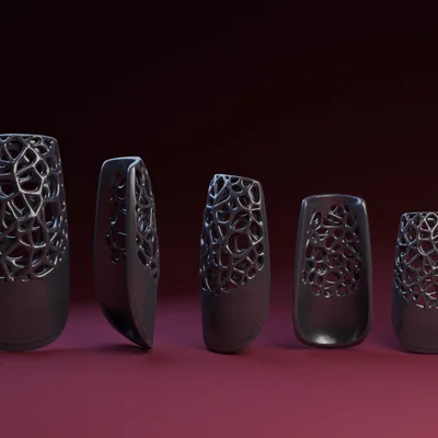 Bộ móng tay giả Gothic Voronoi độc đáo cho máy in 3D