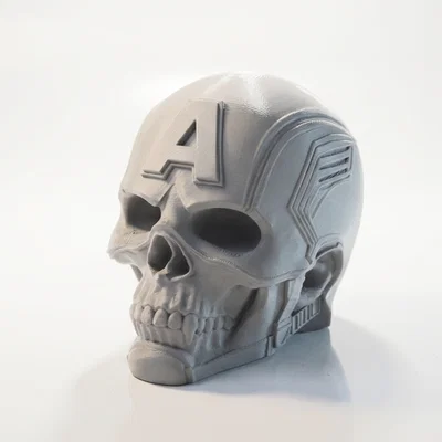 Mô hình đầu lâu Captain America in 3D độc đáo