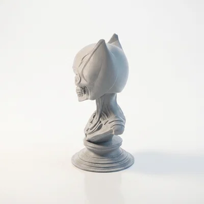 Tượng Đầu Lâu Catwoman Gothic - Mô hình 3D in ấn chi tiết