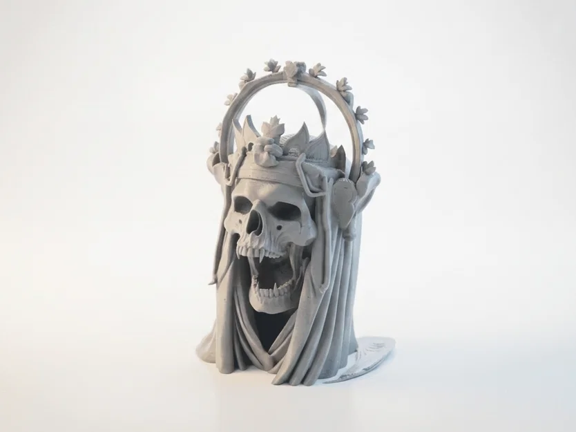 Tượng Đầu Lâu Đội Vương Miện Gothic - Mẫu In 3D Chi Tiết - Image 1