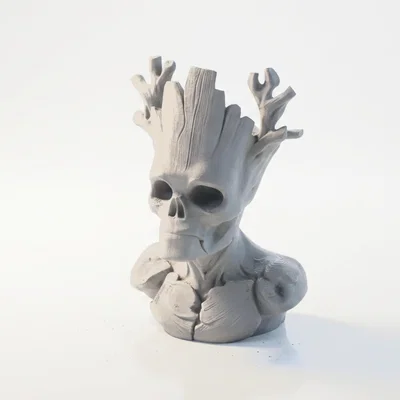 Tượng đầu lâu Groot phong cách Gothic - File in 3D
