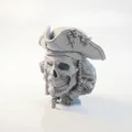 Mô hình điêu khắc đầu lâu cướp biển nửa mặt in 3D - Thumbnail 1