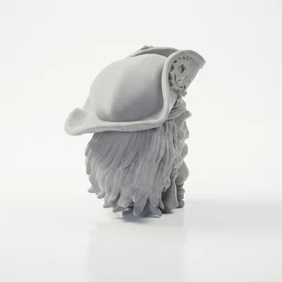 Mô hình điêu khắc đầu lâu cướp biển nửa mặt in 3D