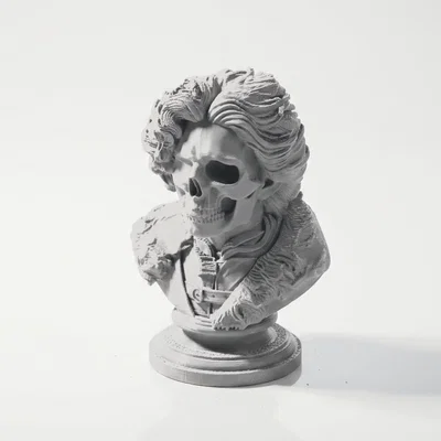 Tượng Bán Thân Đầu Lâu Nửa Mặt Phong Cách Gothic - Mẫu In 3D