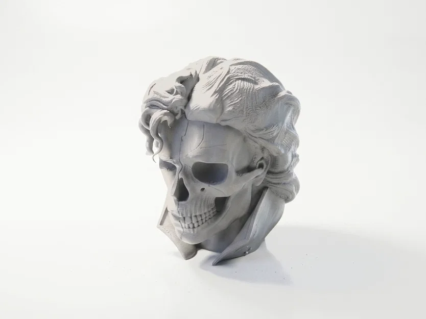Mô hình điêu khắc nửa mặt đầu lâu Gothic in 3D - Image 1