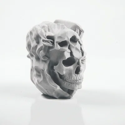 Mô hình điêu khắc 3D nửa mặt đầu lâu - Độc đáo và đầy ma mị