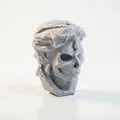 Mô hình 3D Điêu khắc Nửa mặt Đầu lâu Nghệ thuật Gothic - Thumbnail 2