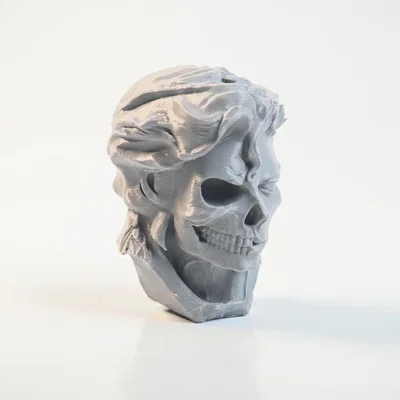 Mô hình 3D Điêu khắc Nửa mặt Đầu lâu Nghệ thuật Gothic