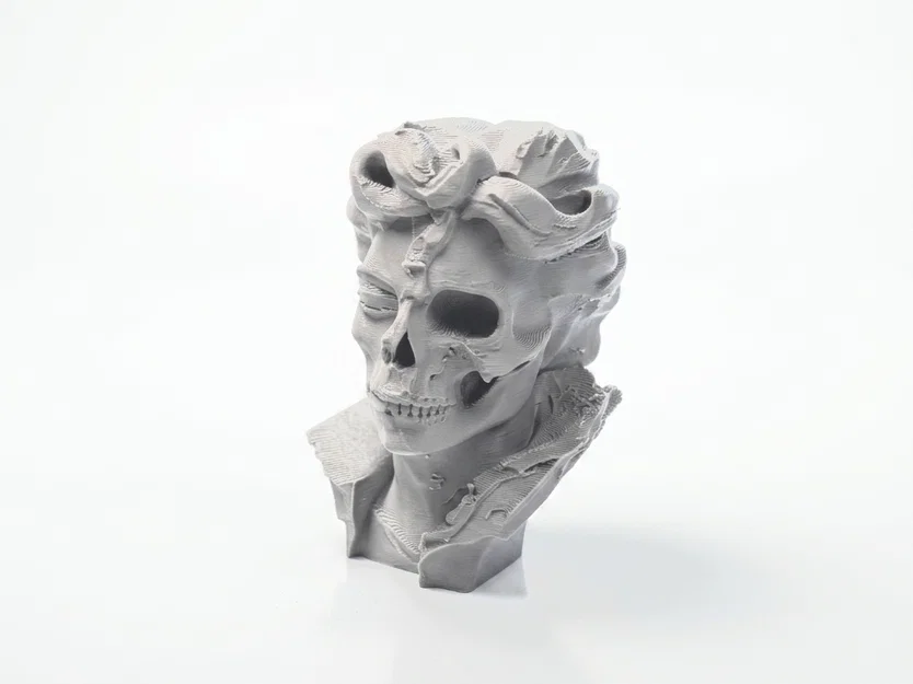 Mô hình Điêu khắc Đầu lâu Gothic Nửa mặt in 3D - Image 1