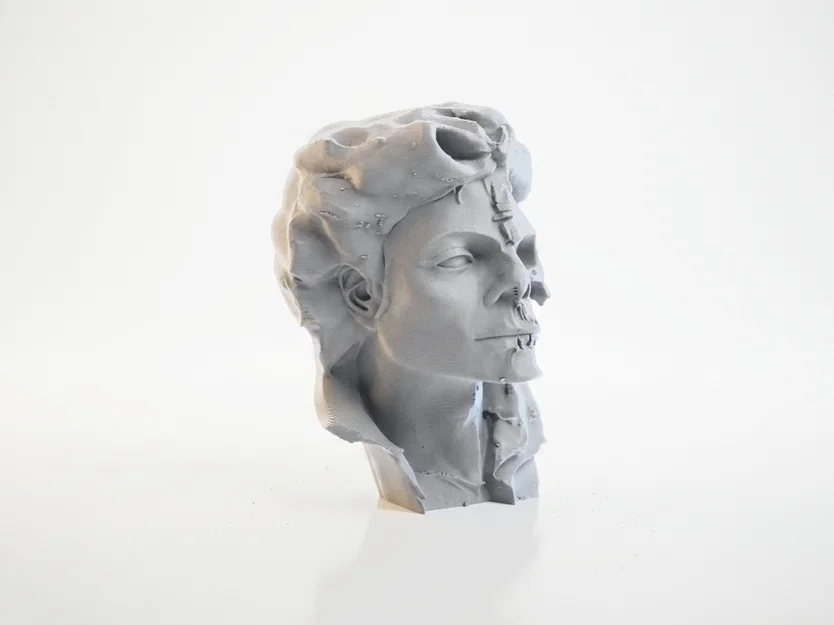 Mô hình Điêu khắc Đầu lâu Gothic Nửa mặt in 3D - Image 2