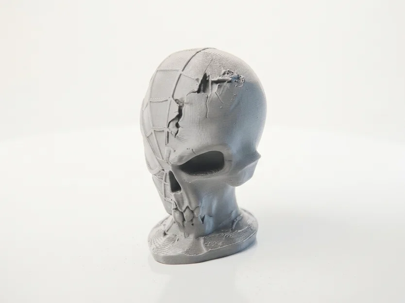 Mô hình đầu lâu nứt 3D (Half Skull Face Figurine Sculpture) - Image 1