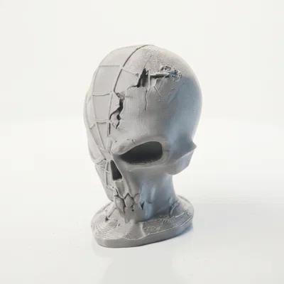 Mô hình đầu lâu nứt 3D (Half Skull Face Figurine Sculpture)