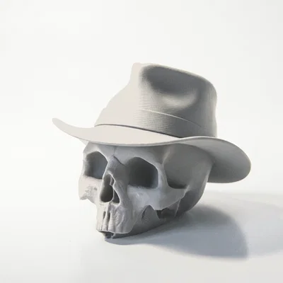 Mô hình 3D Đầu Lâu Đội Mũ Cao Bồi phong cách Kinh dị