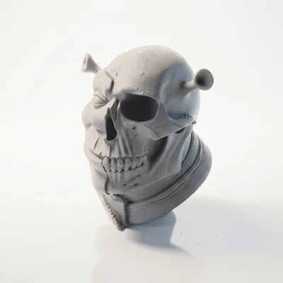 Mô hình in 3D điêu khắc Shrek nửa mặt đầu lâu