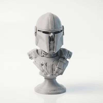 Mô hình tượng bán thân đầu lâu Mandalorian - In 3D Star Wars
