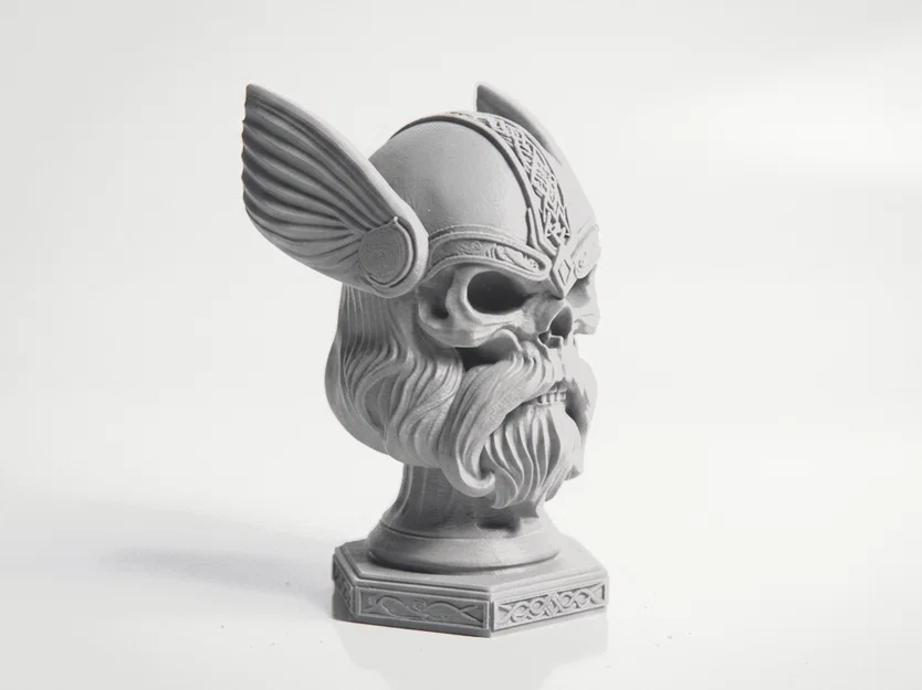 Mô hình tượng bán thân Thor kết hợp đầu lâu in 3D - Sculpture 3D Printable - Image 2