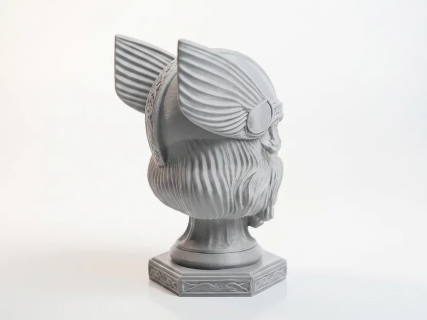 Mô hình tượng bán thân Thor kết hợp đầu lâu in 3D - Sculpture 3D Printable - Image 3