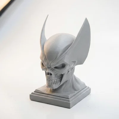 Tượng Bán Thân Wolverine Nửa Đầu Lâu - Mô Hình In 3D Độc Đáo