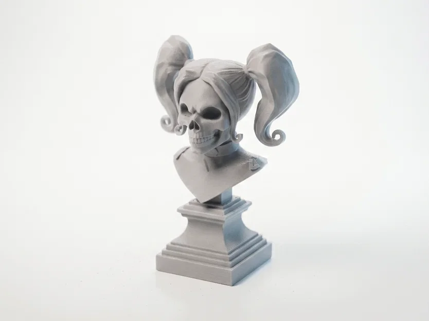 Mô hình 3D Đầu lâu Harley Quinn - Tác phẩm điêu khắc nghệ thuật Gothic - Image 1