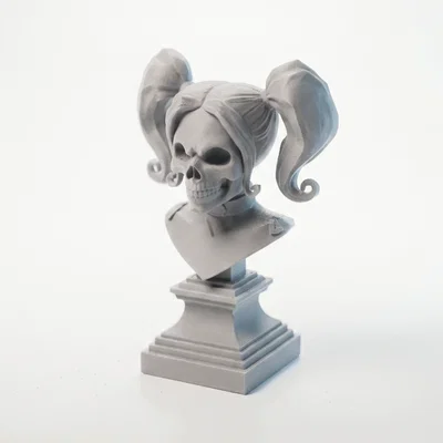 Mô hình 3D Đầu lâu Harley Quinn - Tác phẩm điêu khắc nghệ thuật Gothic