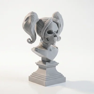 Mô hình 3D Đầu lâu Harley Quinn - Tác phẩm điêu khắc nghệ thuật Gothic