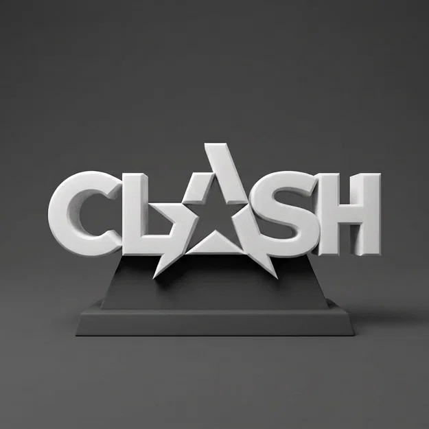 Mô hình logo CLASH 3D kèm chân đế - Image 1
