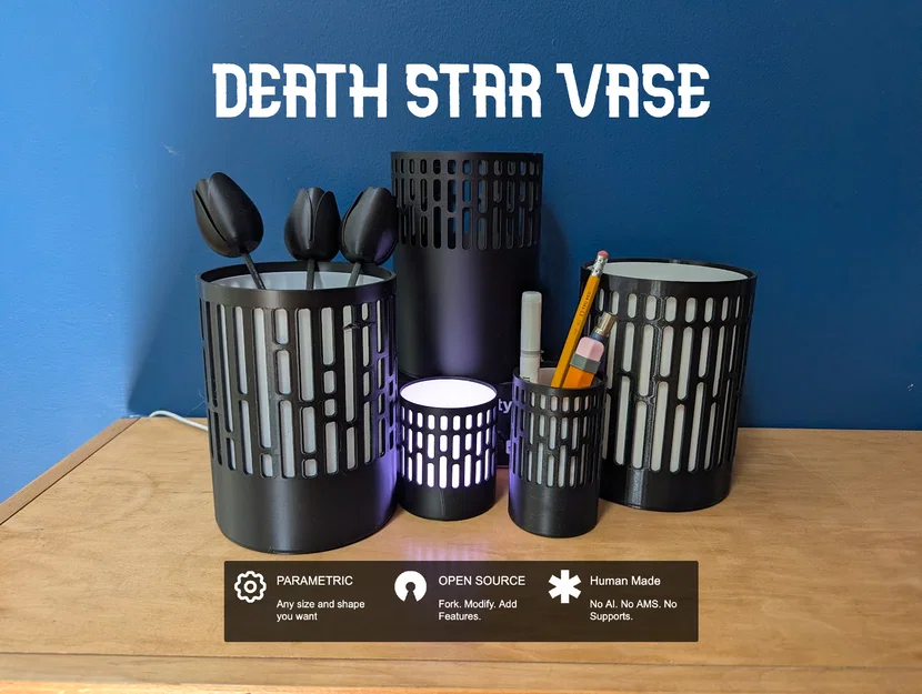Bình hoa / Cốc đựng bút / Đèn lấy cảm hứng từ Death Star - Image 1