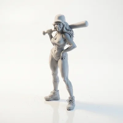 Mô hình 3D nữ vận động viên bóng chày (Bikini Batter)