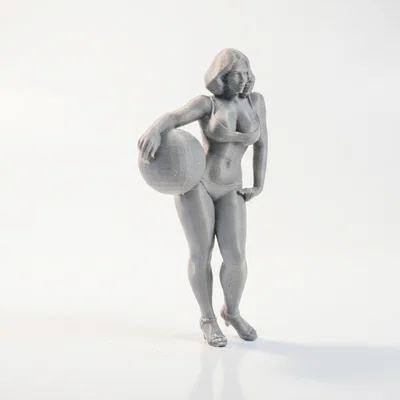 Mô hình nữ giới bikini cầm bóng in 3D đầy cuốn hút
