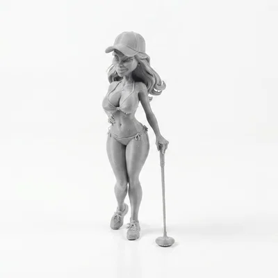Mô hình tượng nữ vận động viên Golf bikini in 3D