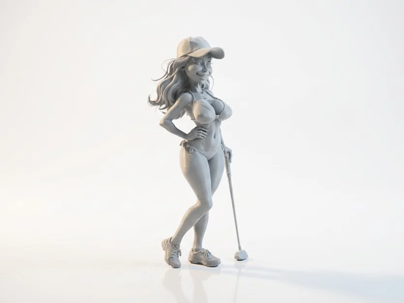 Mô hình tượng nữ vận động viên Golf bikini in 3D - Image 2