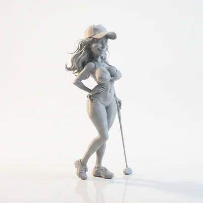 Mô hình tượng nữ vận động viên Golf bikini in 3D
