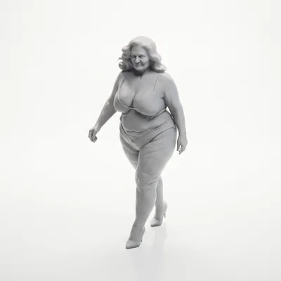 Mô hình 3D Bà lão mặc Bikini – Tượng nhân vật nữ đầy tự tin