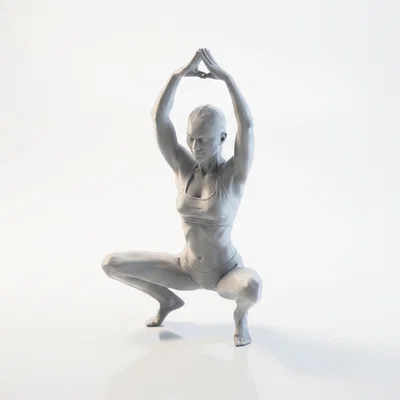 Mô hình tượng phụ nữ tập Yoga Bikini in 3D