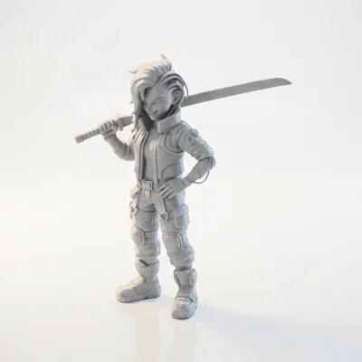 Mô hình nữ chiến binh Bionic - Tượng in 3D Sci-Fi